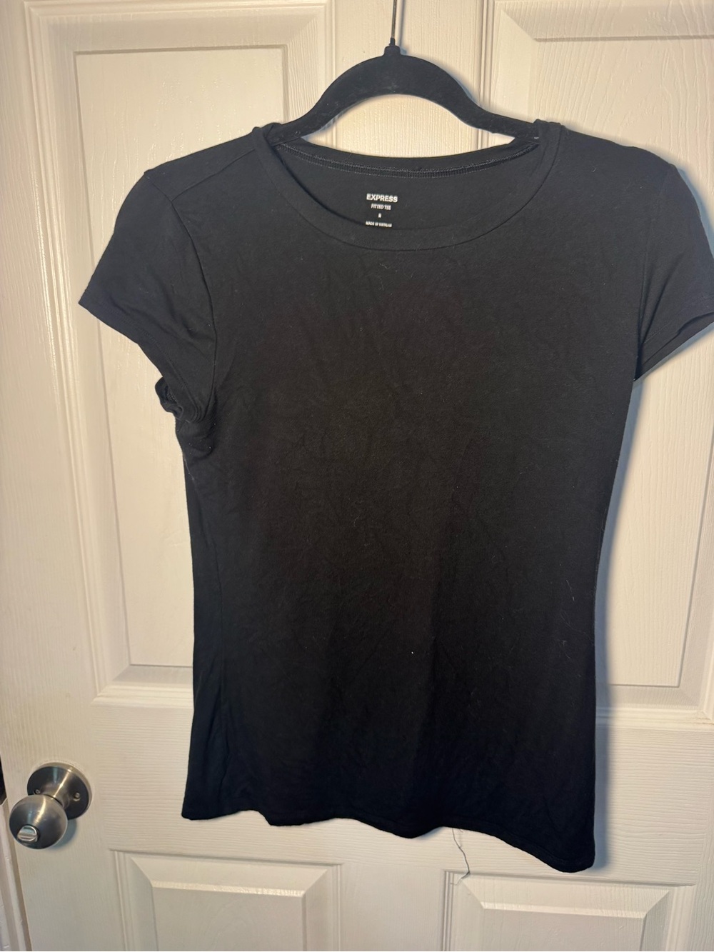Express Black Short Sleeve Crew Neck Tee